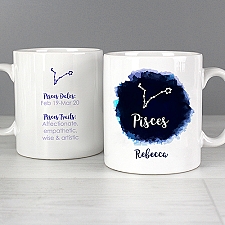 Personalised Pisces Zodiac Star Sign Mug Delivery to UK